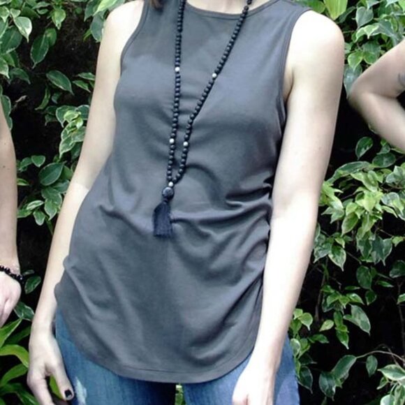 TENCEL And Organic Cotton Top - NEW (GREY/COFFEE) - Picture 3 of 8